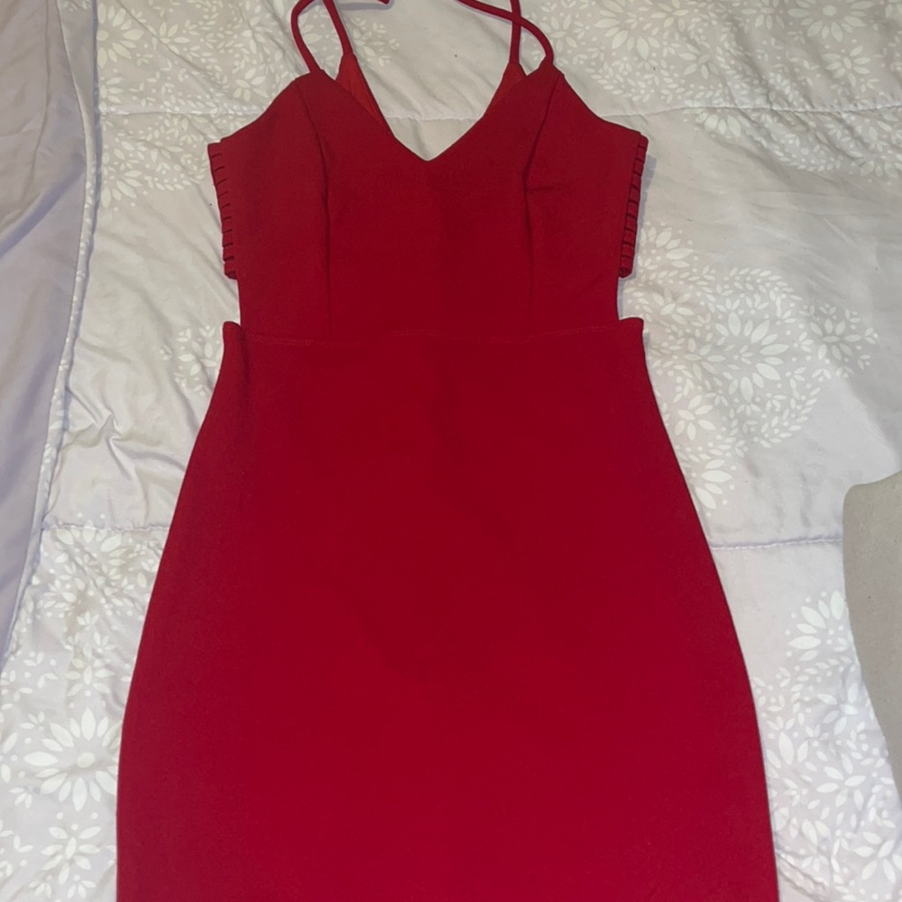 Red mini dress